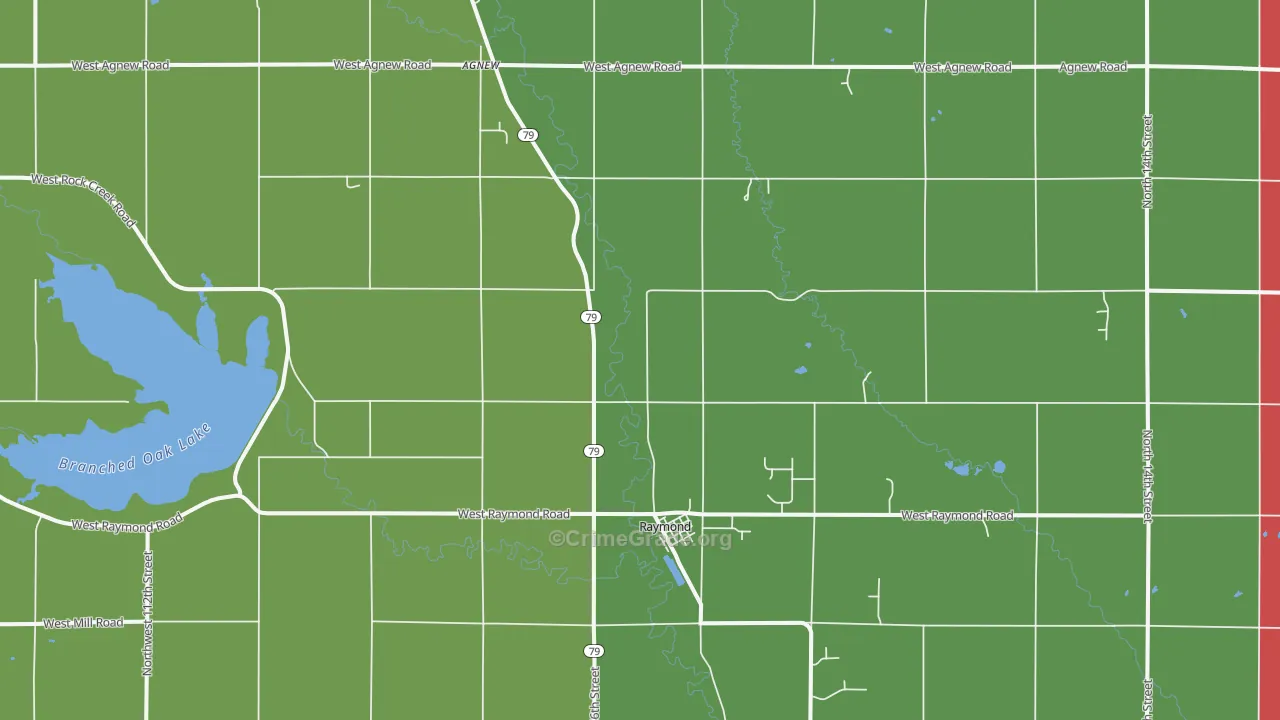 Raymond, NE Map of Assault Rates