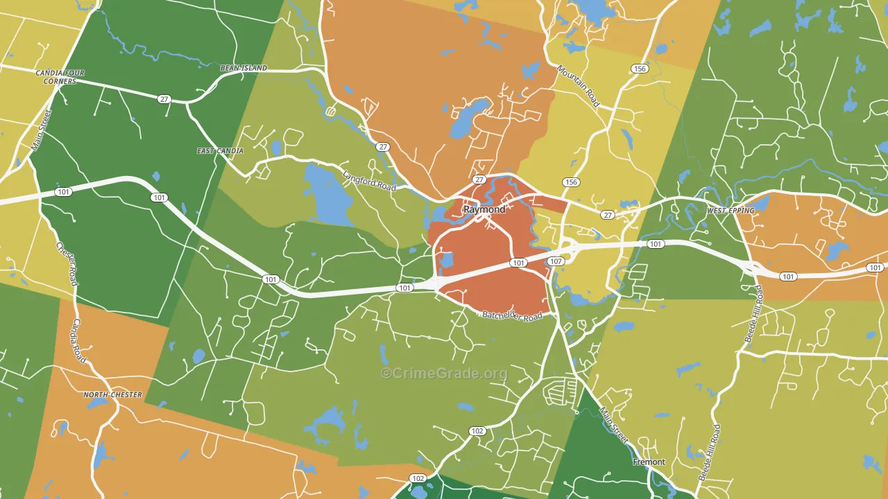 Raymond, NH Map of Assault Rates