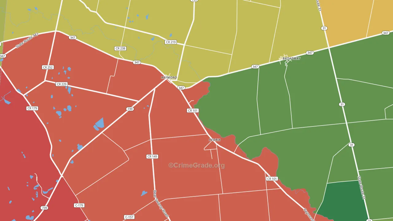 Raymond, OH Map of Assault Rates
