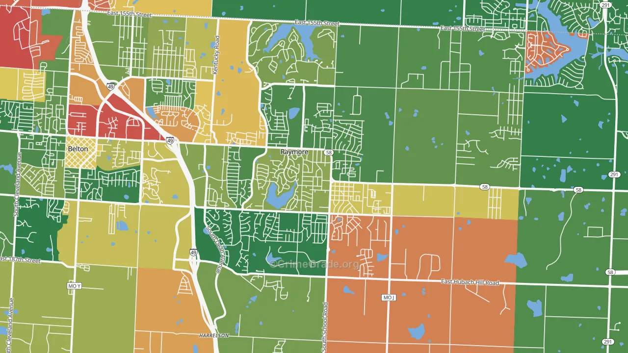 Raymore, MO Map of Assault Rates