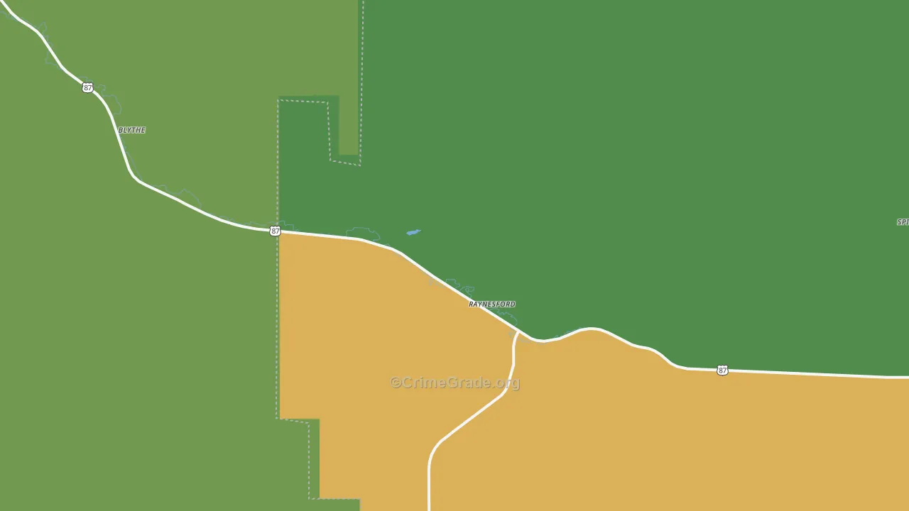 Raynesford, MT Map of Assault Rates