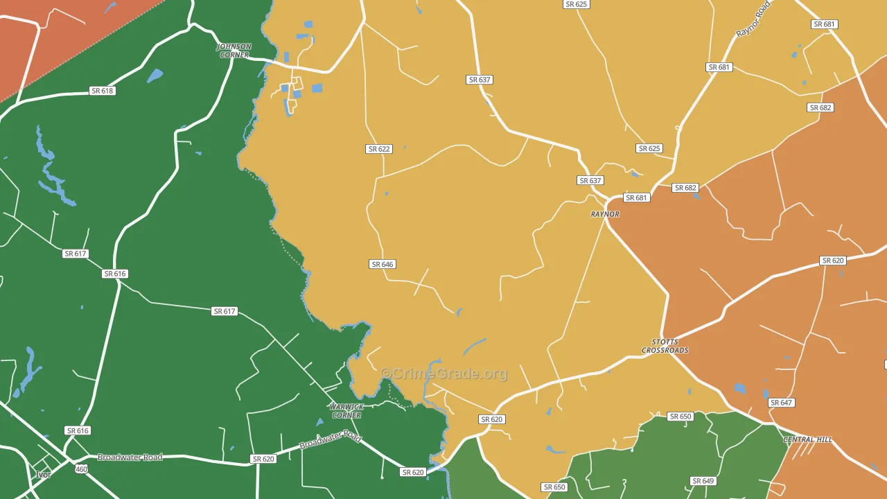 Raynor, VA Map of Assault Rates