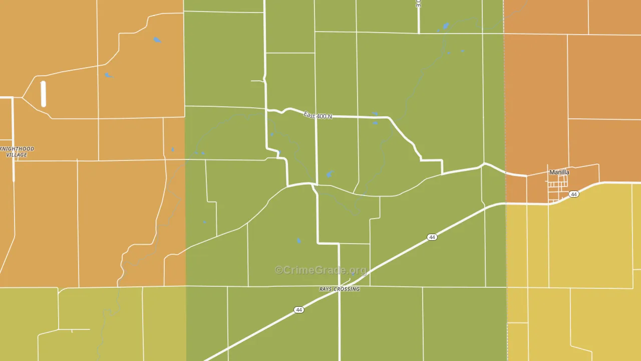 Rays Crossing, IN Map of Assault Rates