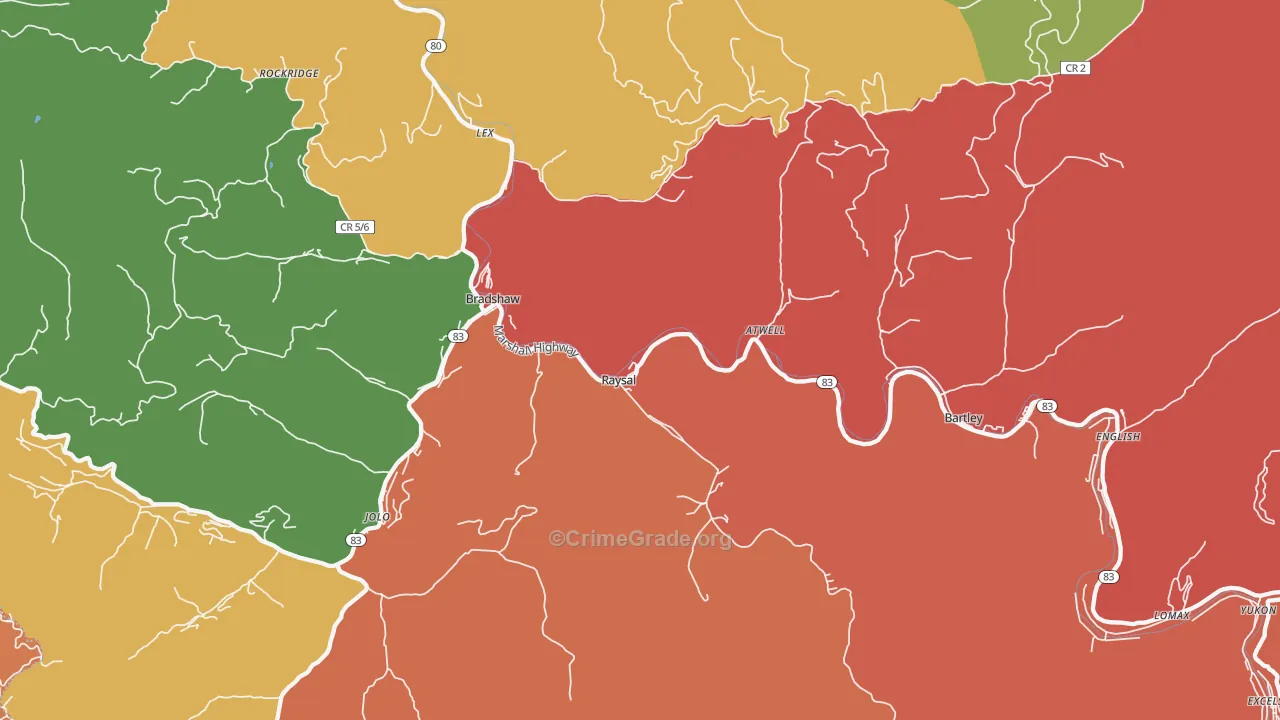Raysal, WV Map of Assault Rates