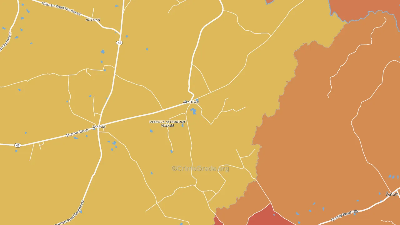 Raytown, GA Map of Assault Rates