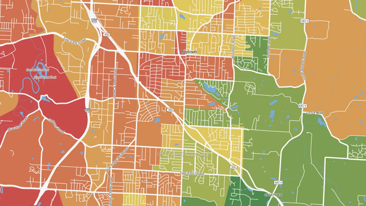 Raytown, MO Map of Assault Rates