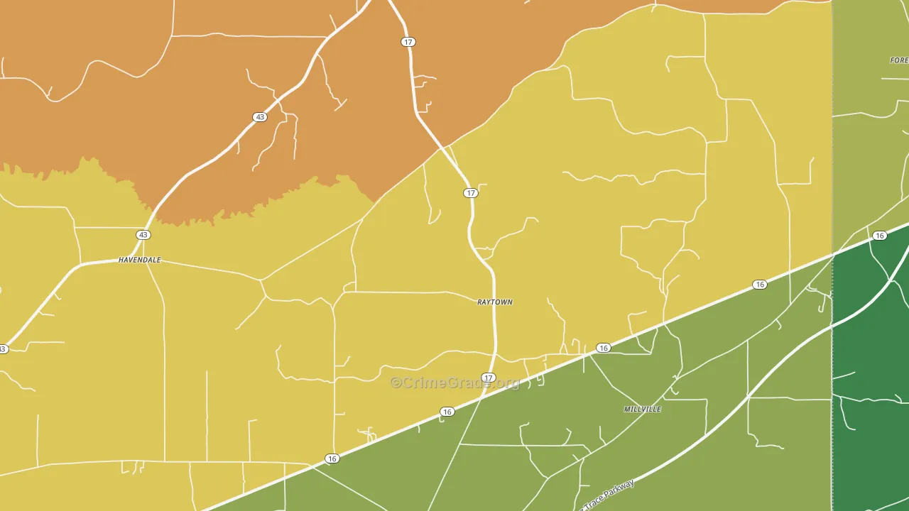 Raytown, MS Map of Assault Rates