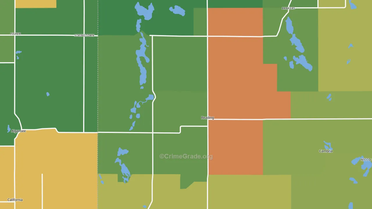 Reading, MI Map of Assault Rates
