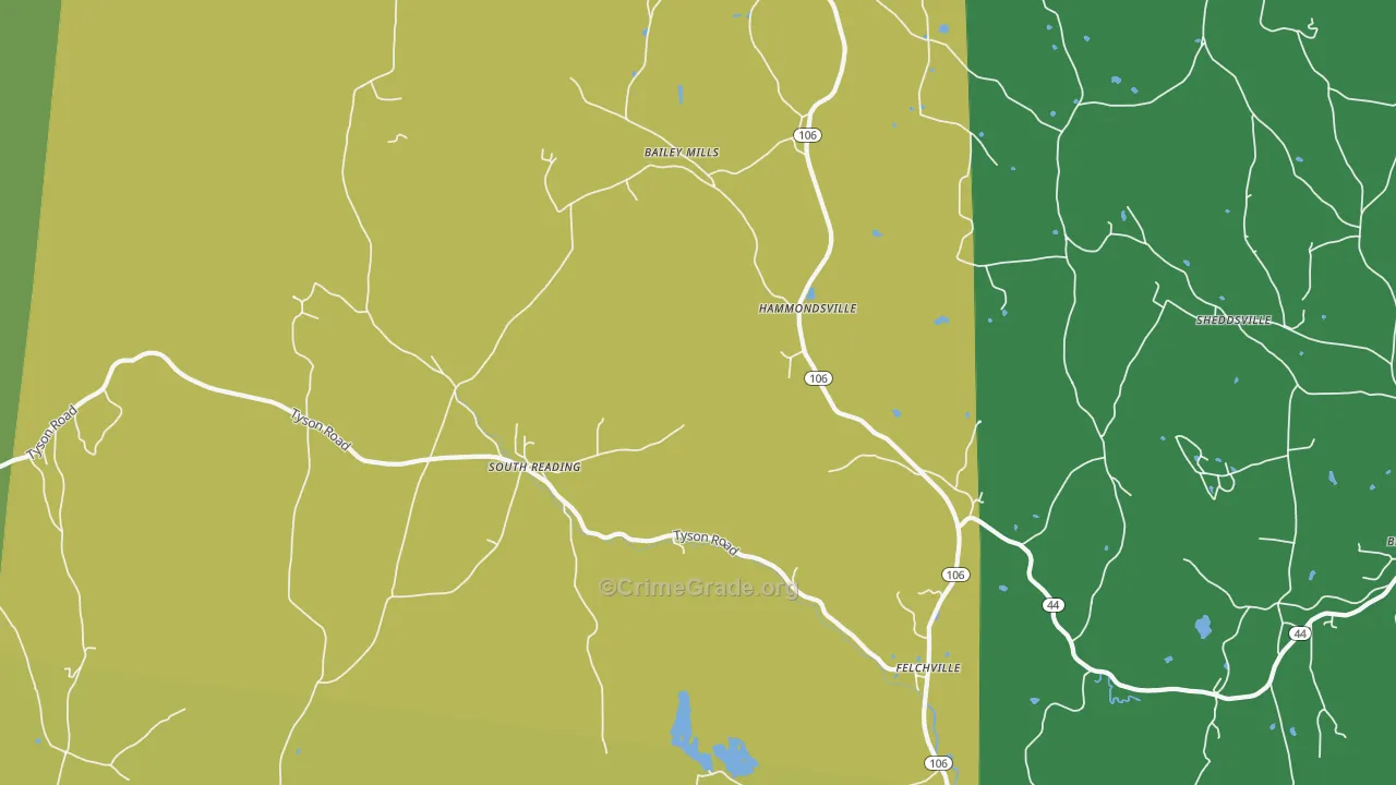 Reading, VT Map of Assault Rates