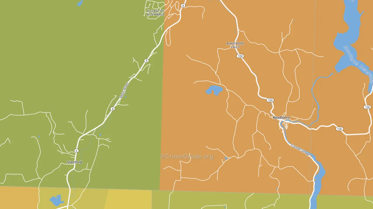 Readsboro, VT Map of Assault Rates