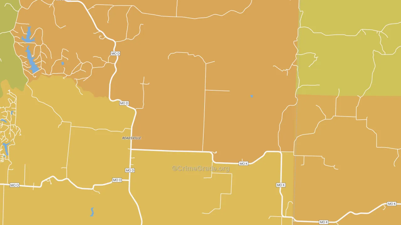 Readsville, MO Map of Assault Rates