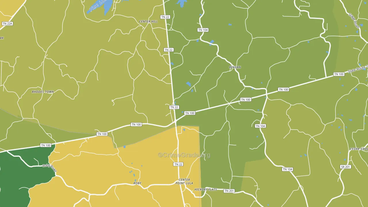 Reagan, TN Map of Assault Rates