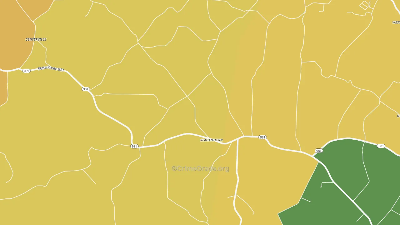 Reagantown, PA Map of Assault Rates