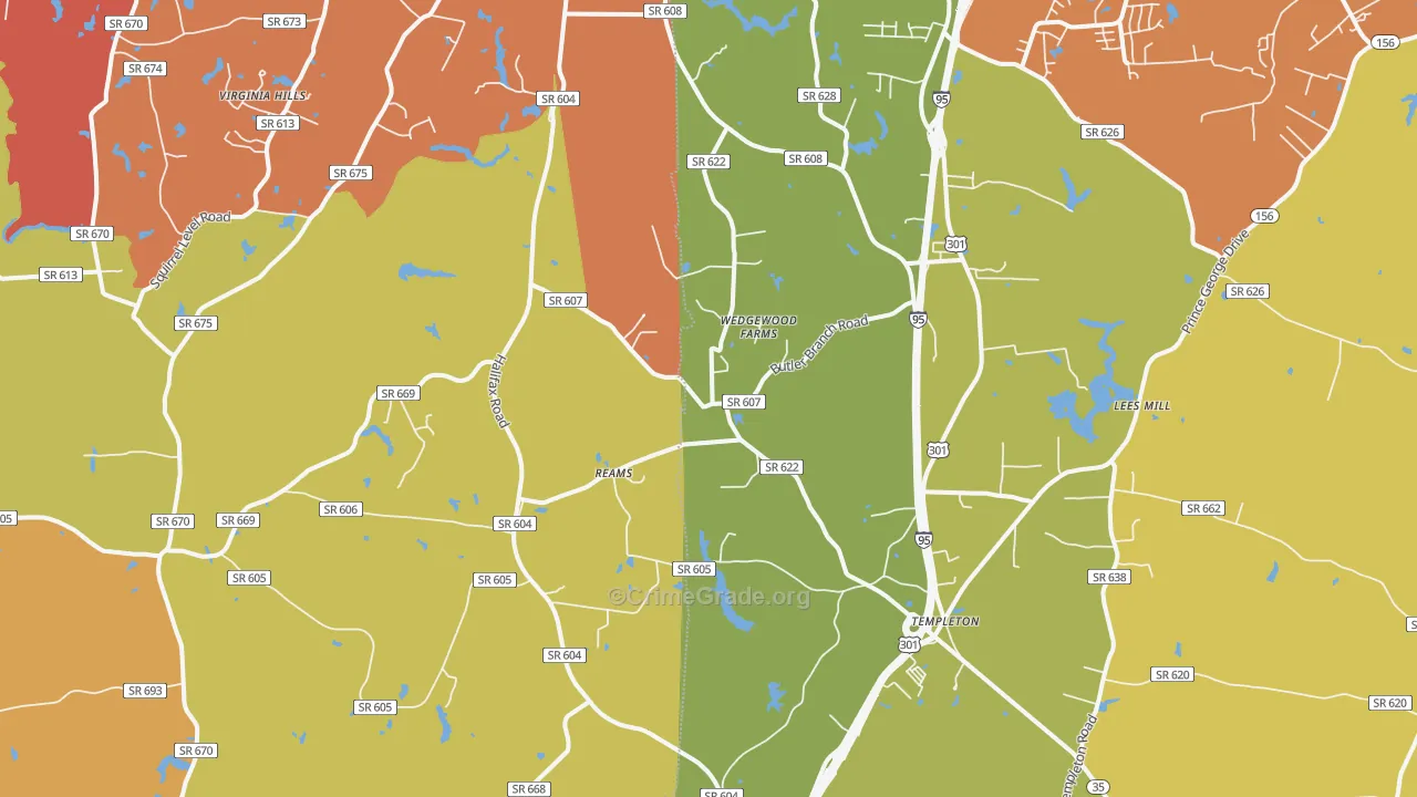 Reams, VA Map of Assault Rates