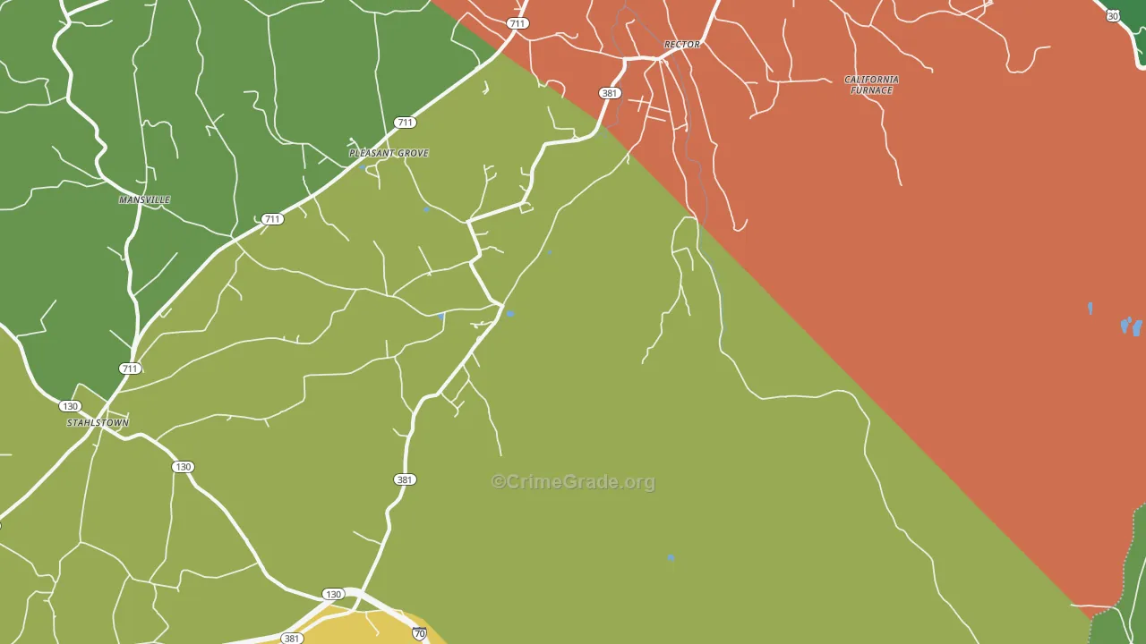 Rector, PA Map of Assault Rates