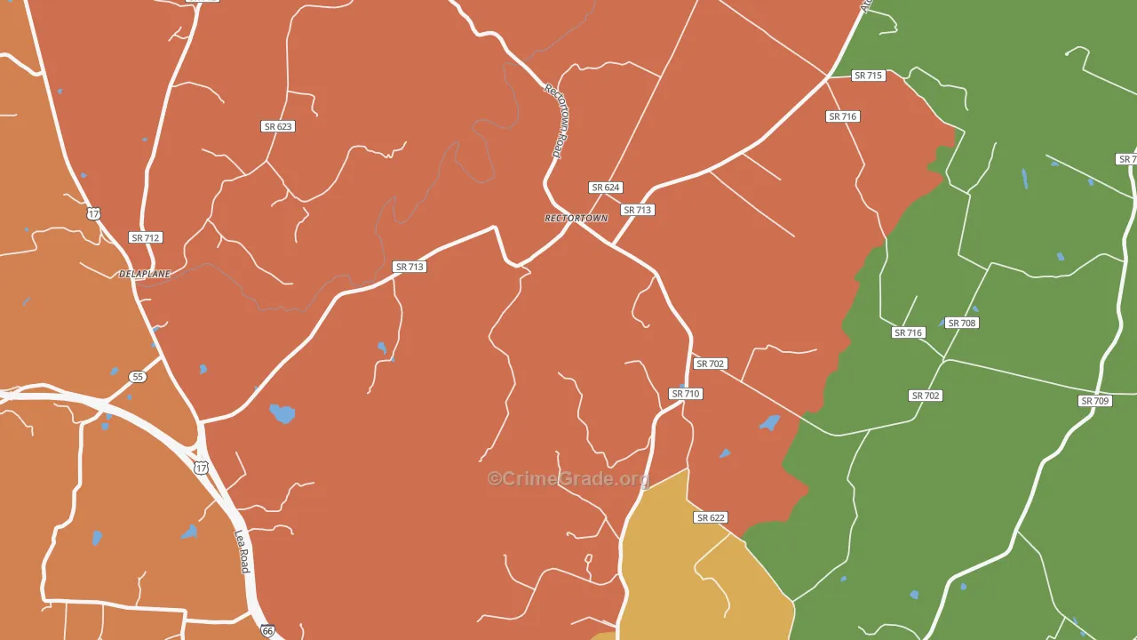 Rectortown, VA Map of Assault Rates