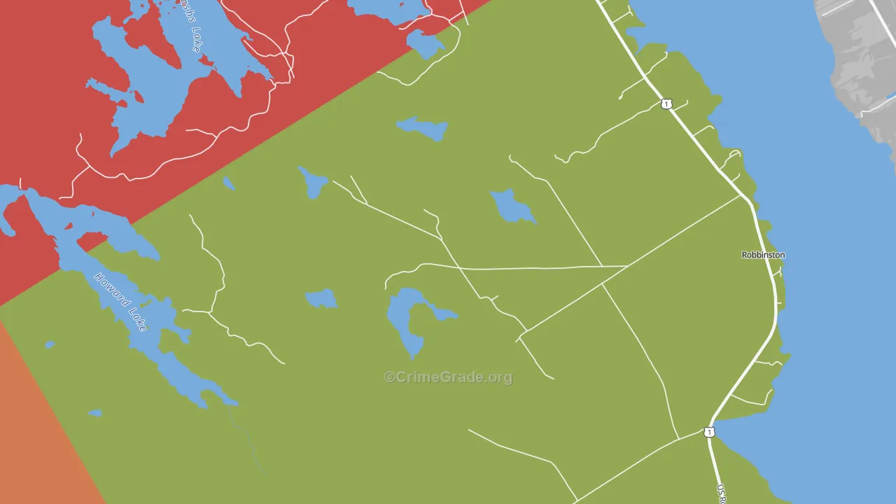 Red Beach, ME Map of Assault Rates