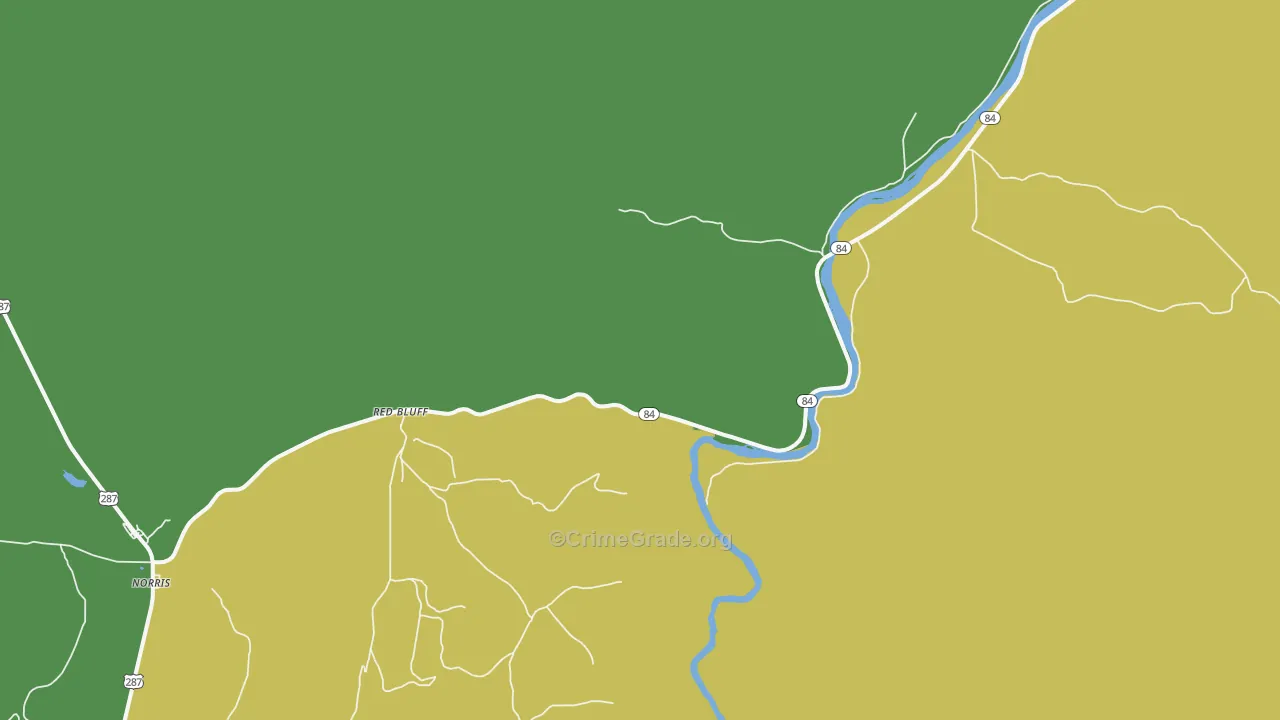 Red Bluff, MT Map of Assault Rates