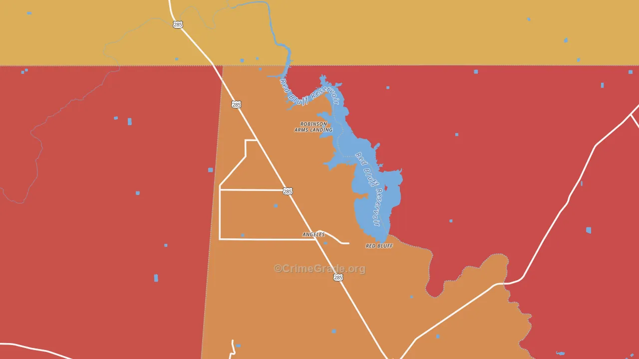 Red Bluff, TX Map of Assault Rates