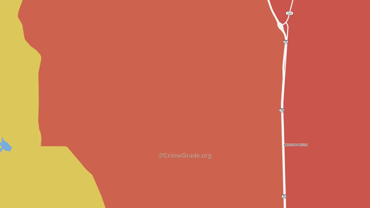 Red Buttes Village, WY Map of Assault Rates