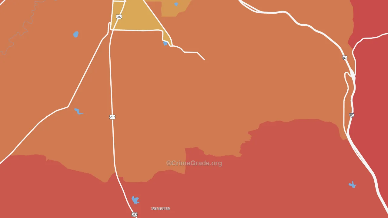 Red Buttes, WY Map of Assault Rates