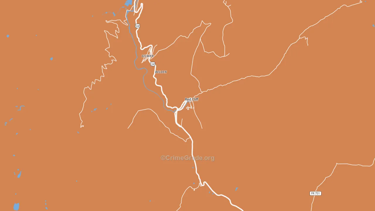 Red Cliff, CO Map of Assault Rates