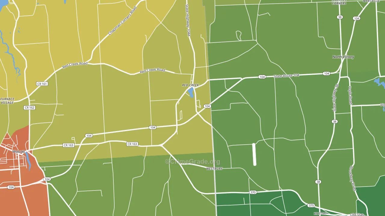Red Creek, NY Map of Assault Rates
