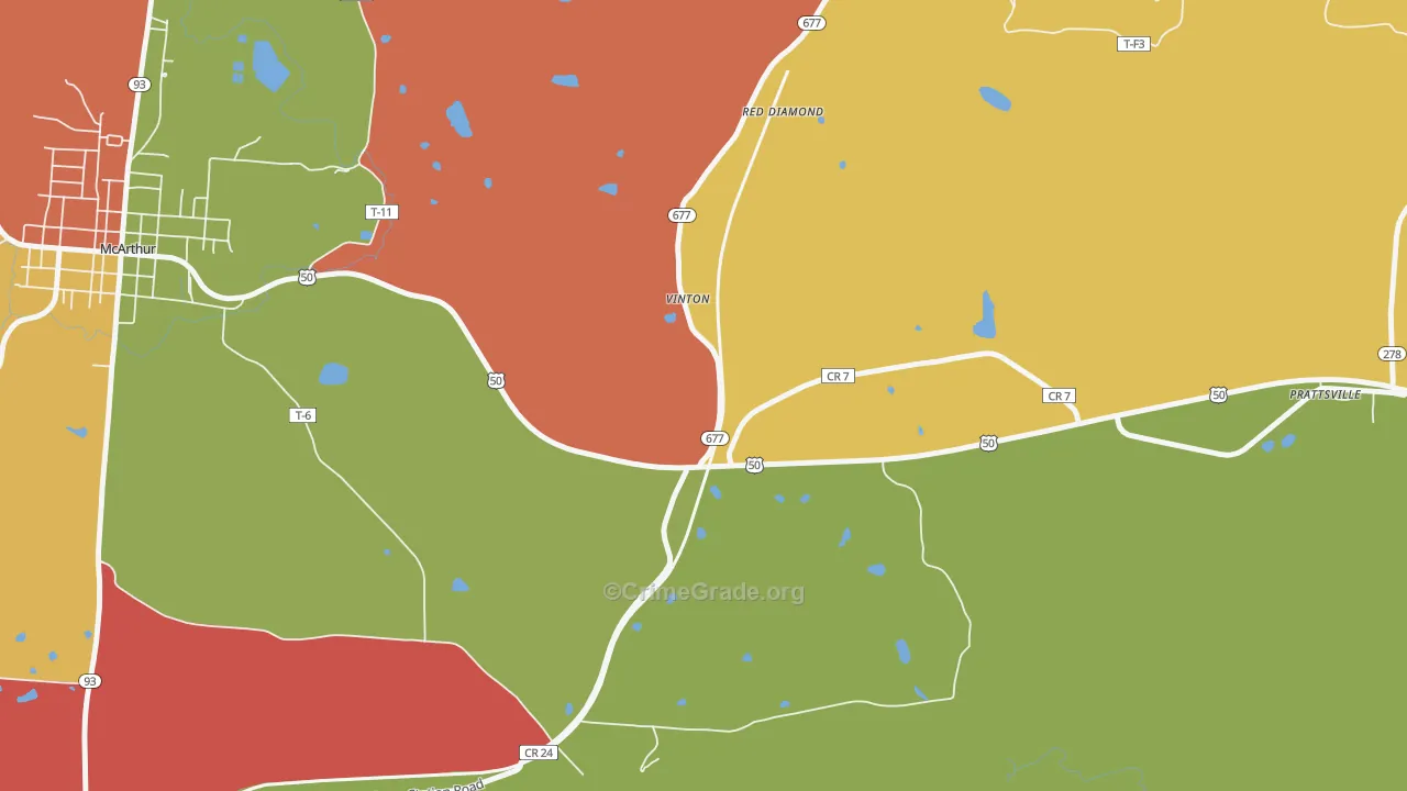 Red Diamond, OH Map of Assault Rates