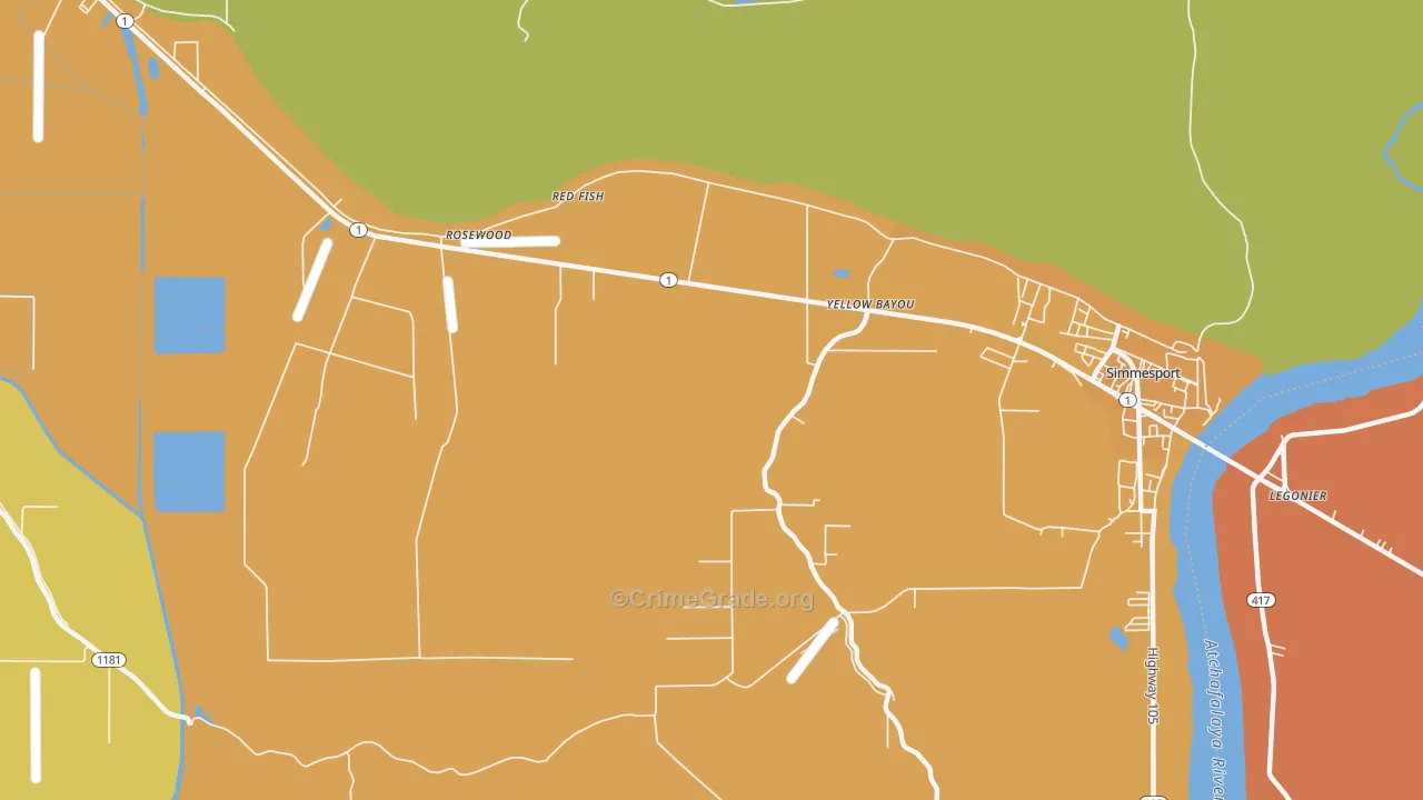 Red Fish, LA Map of Assault Rates
