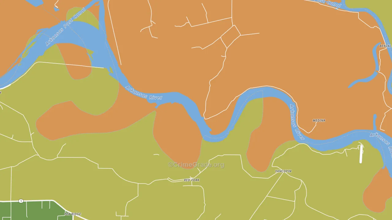 Red Fork, AR Map of Assault Rates