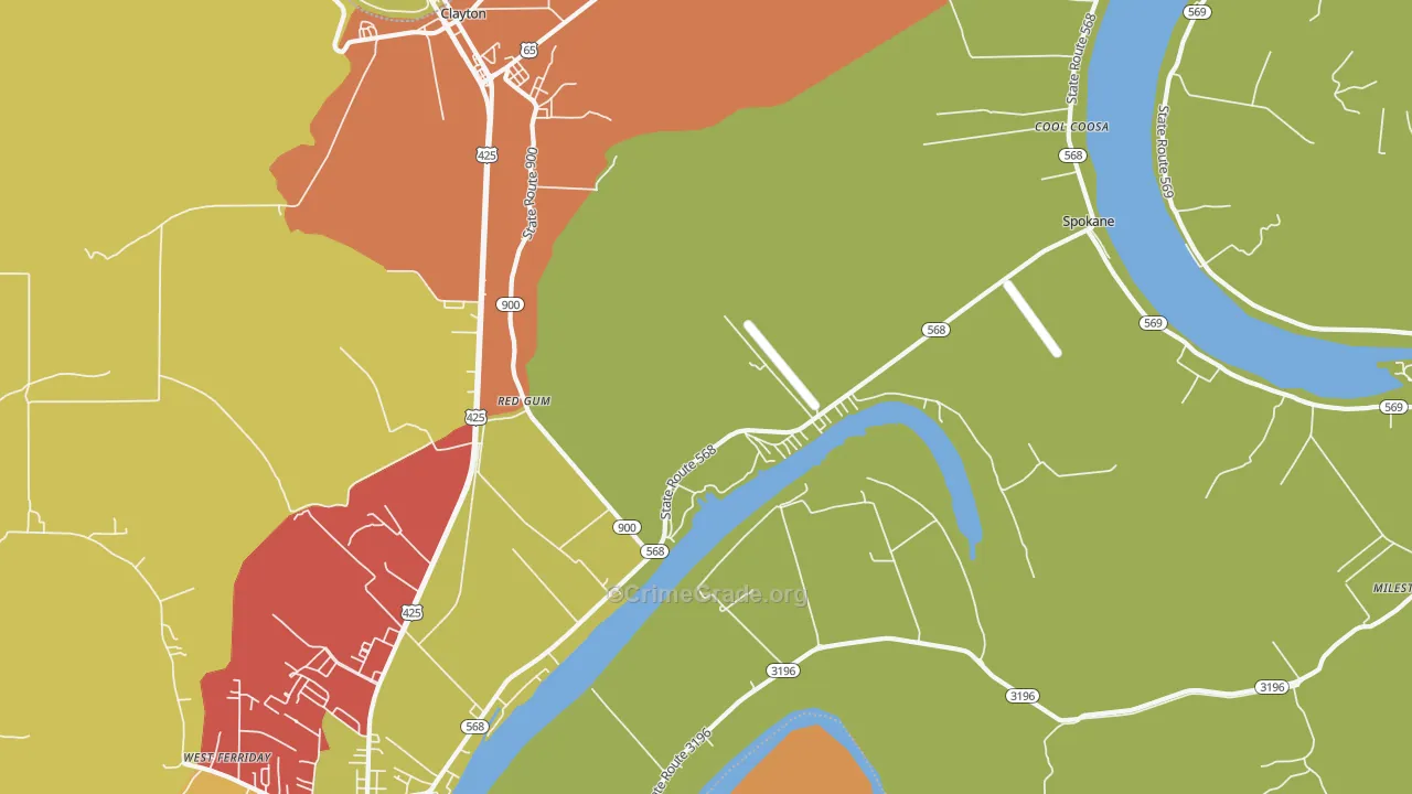 Red Gum, LA Map of Assault Rates