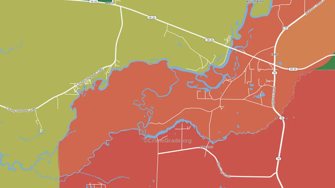 Red Head, FL Map of Assault Rates