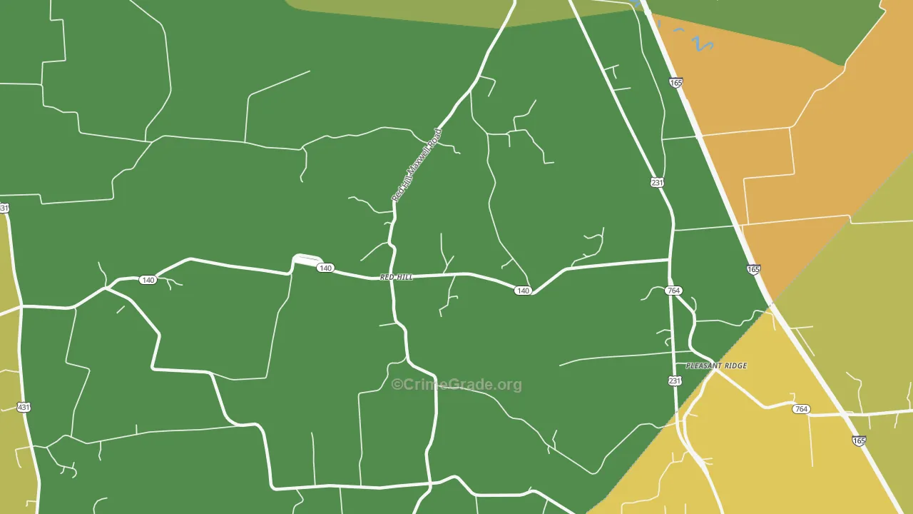 Red Hill, KY Map of Assault Rates