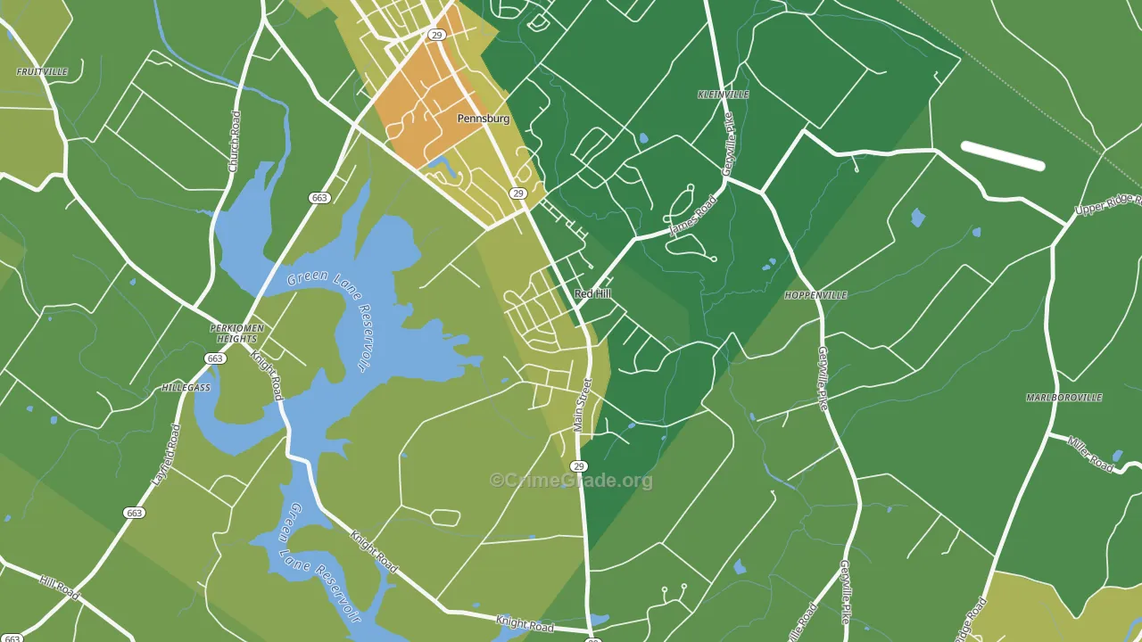 Red Hill, PA Map of Assault Rates