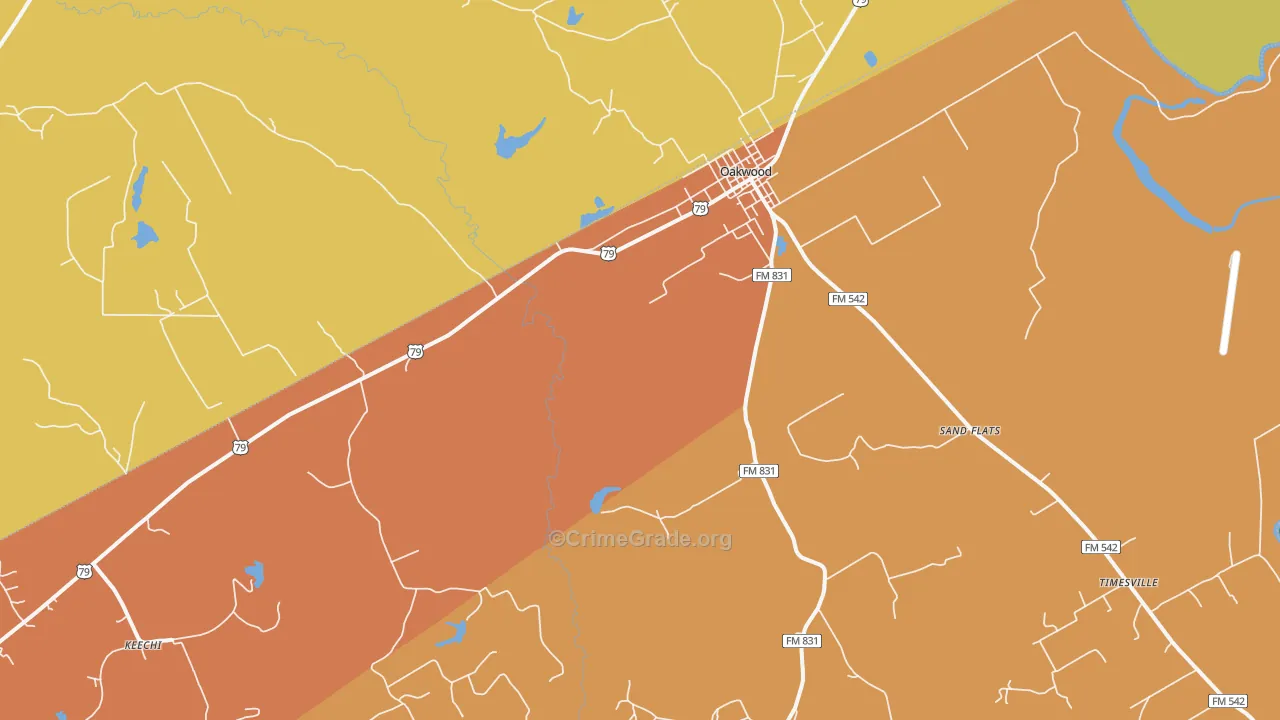Red Lake, TX Map of Assault Rates