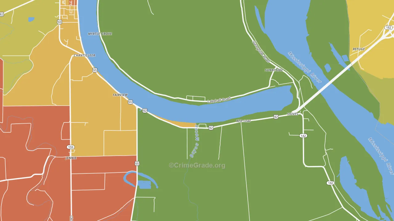 Red Leaf, AR Map of Assault Rates
