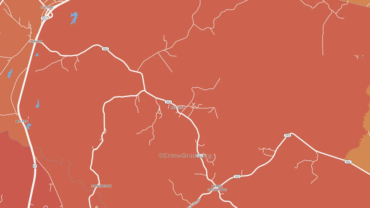 Red Lick, MS Map of Assault Rates