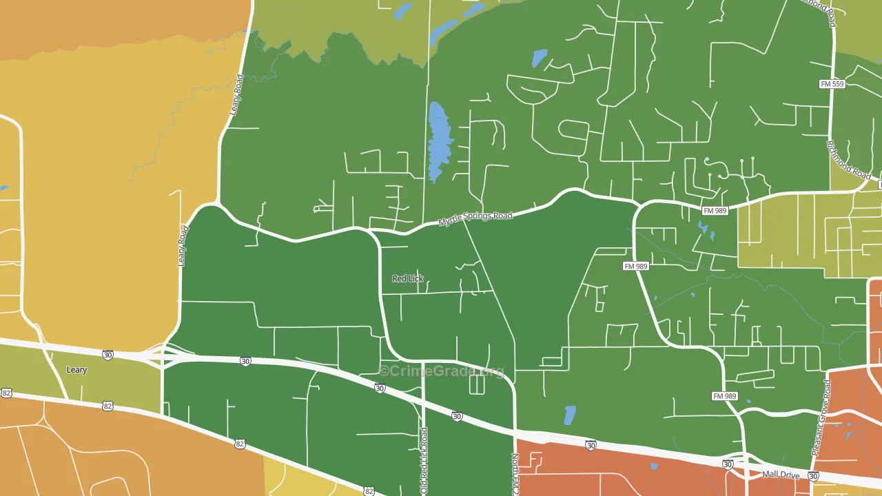 Red Lick, TX Map of Assault Rates