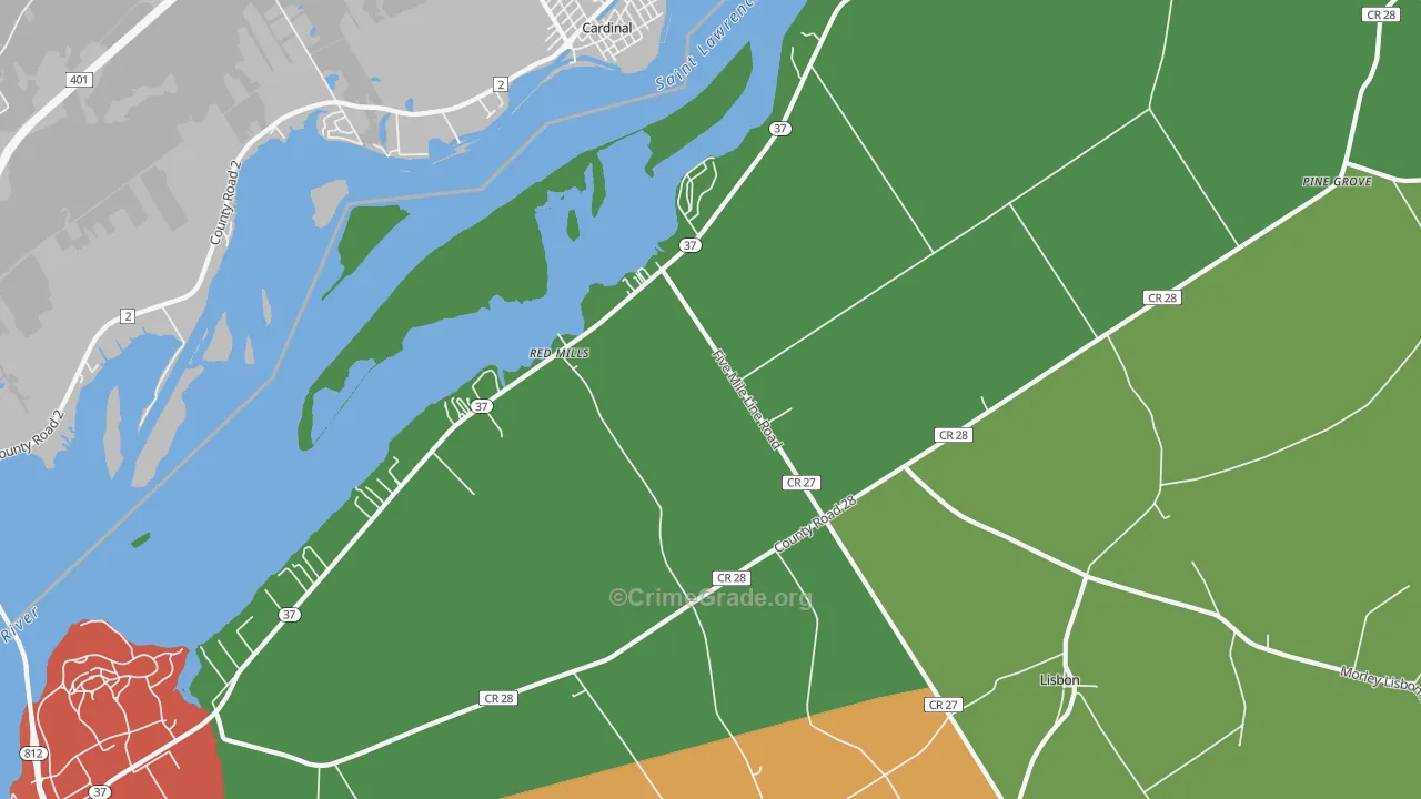 Red Mills, NY Map of Assault Rates