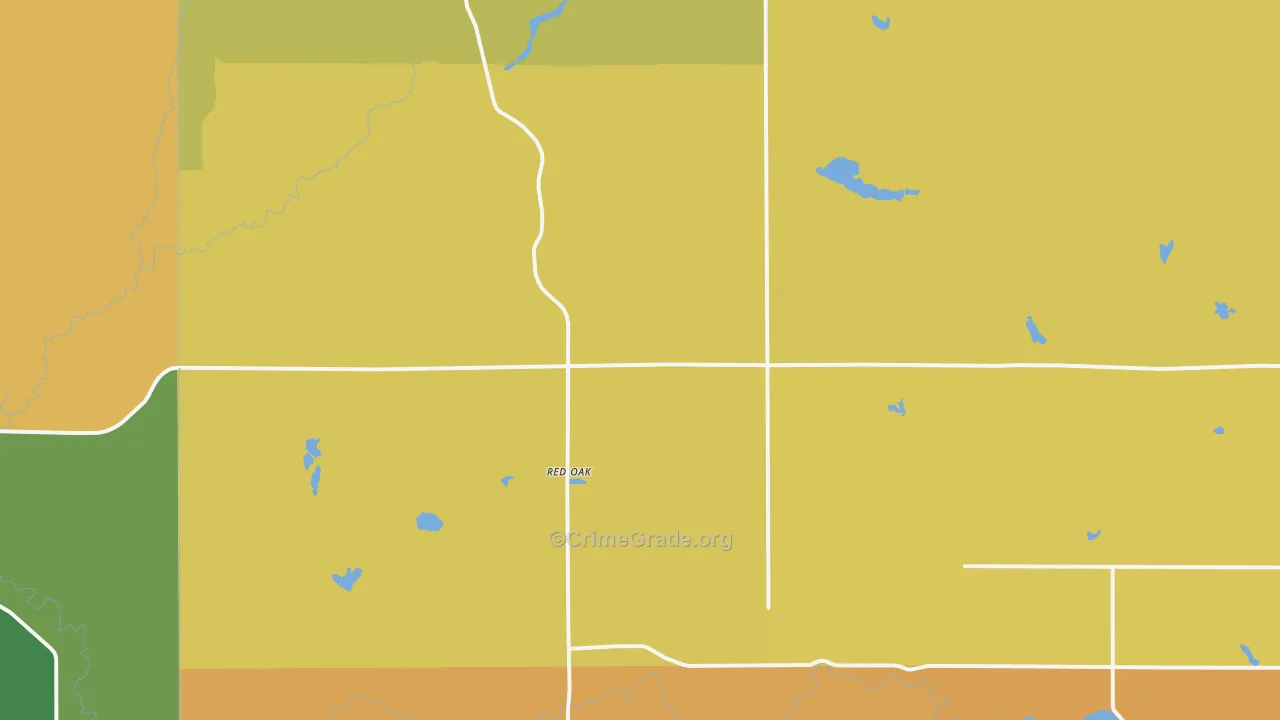 Red Oak, MI Map of Assault Rates