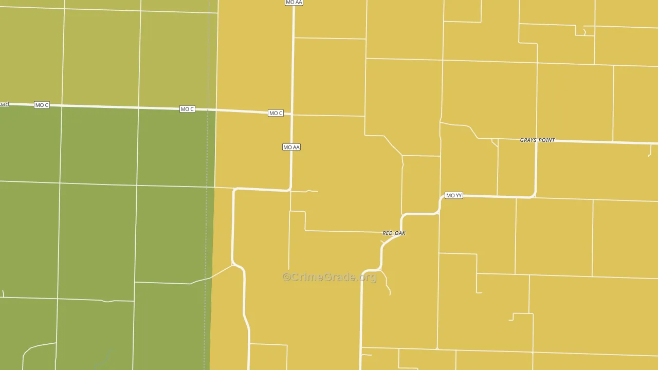 Red Oak, MO Map of Assault Rates