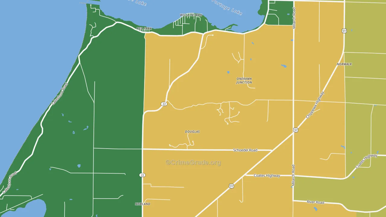 Red Park, MI Map of Assault Rates