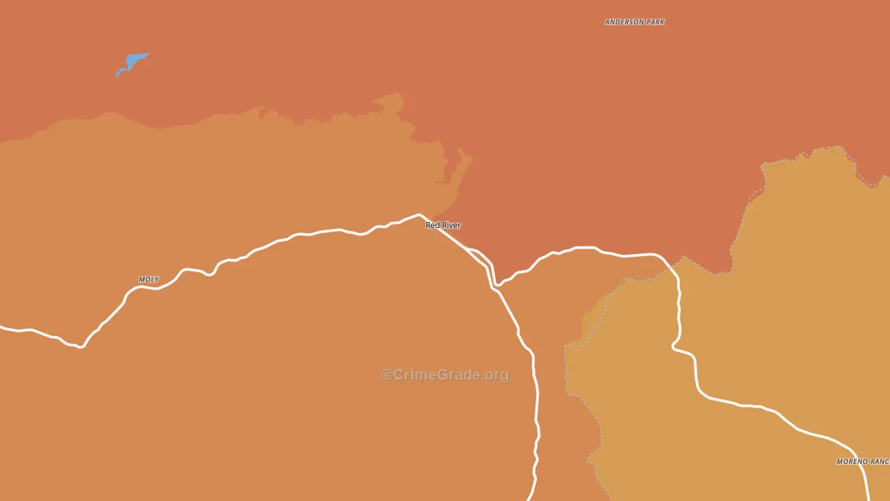 Red River, NM Map of Assault Rates
