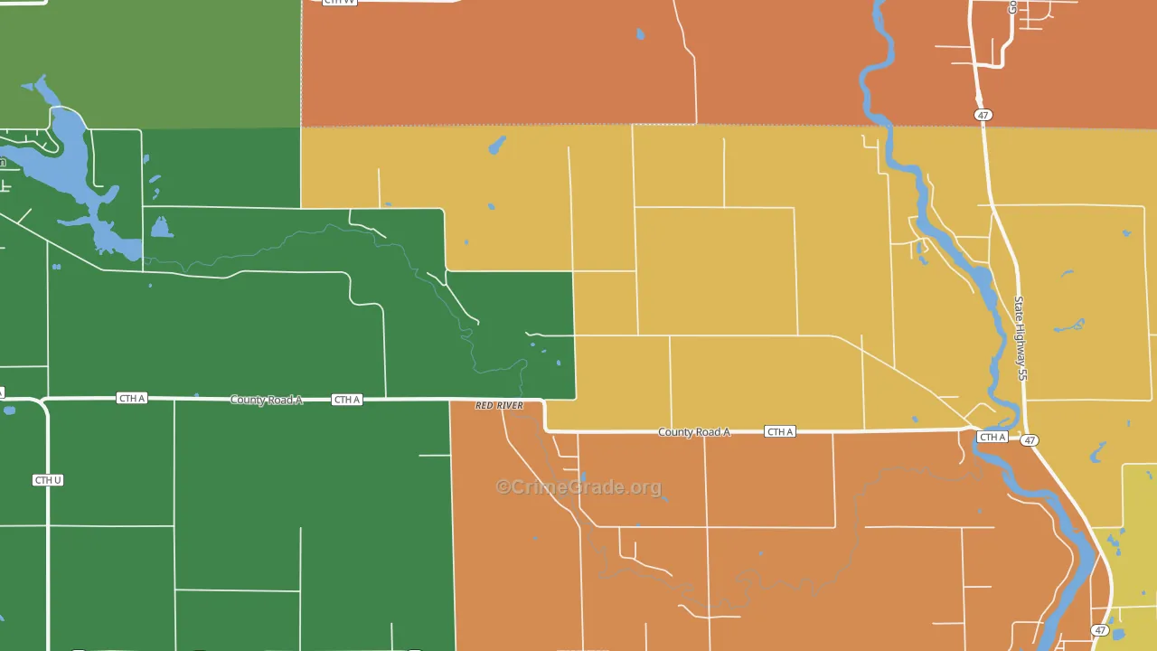 Red River, WI Map of Assault Rates