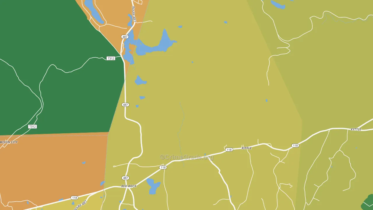 Red Rock, PA Map of Assault Rates