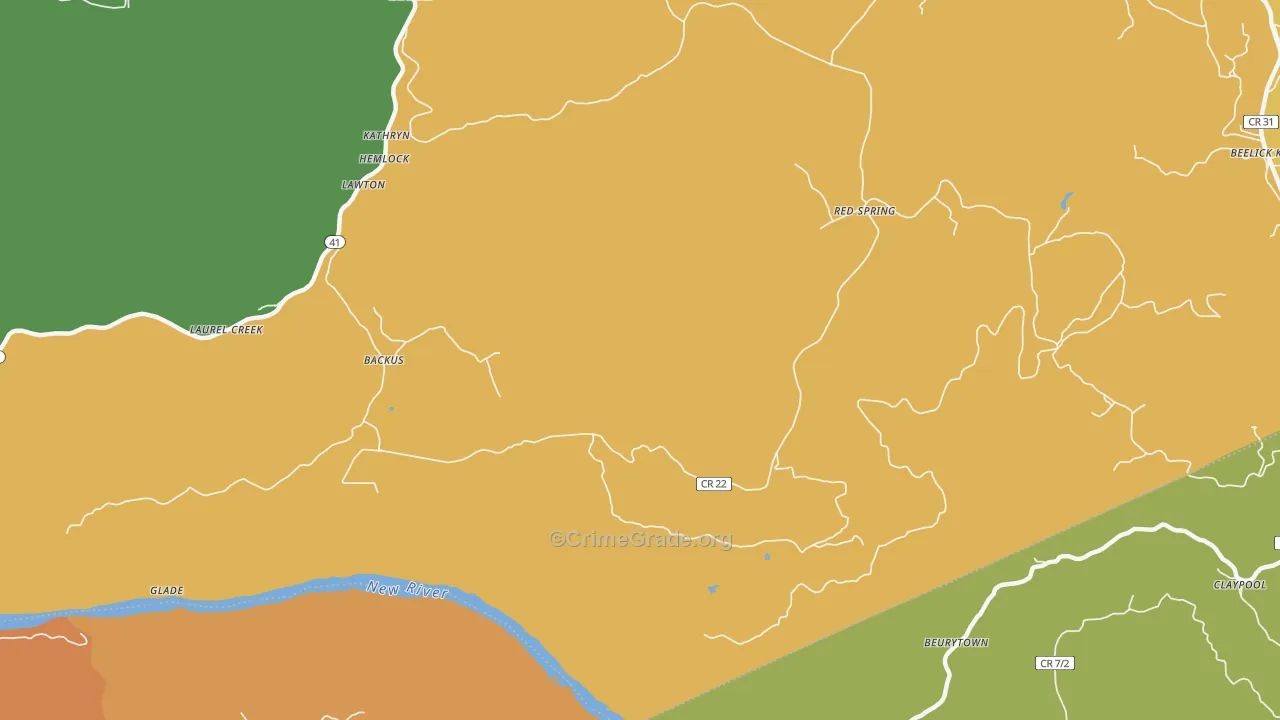 Red Spring, WV Map of Assault Rates