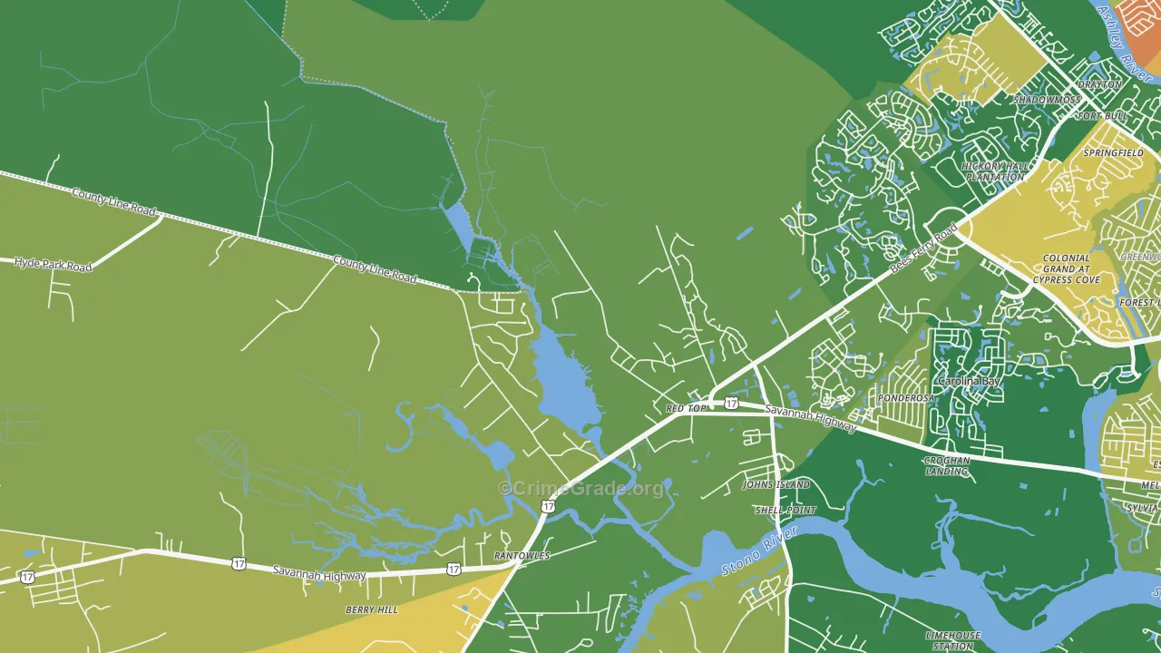 Red Top, SC Map of Assault Rates