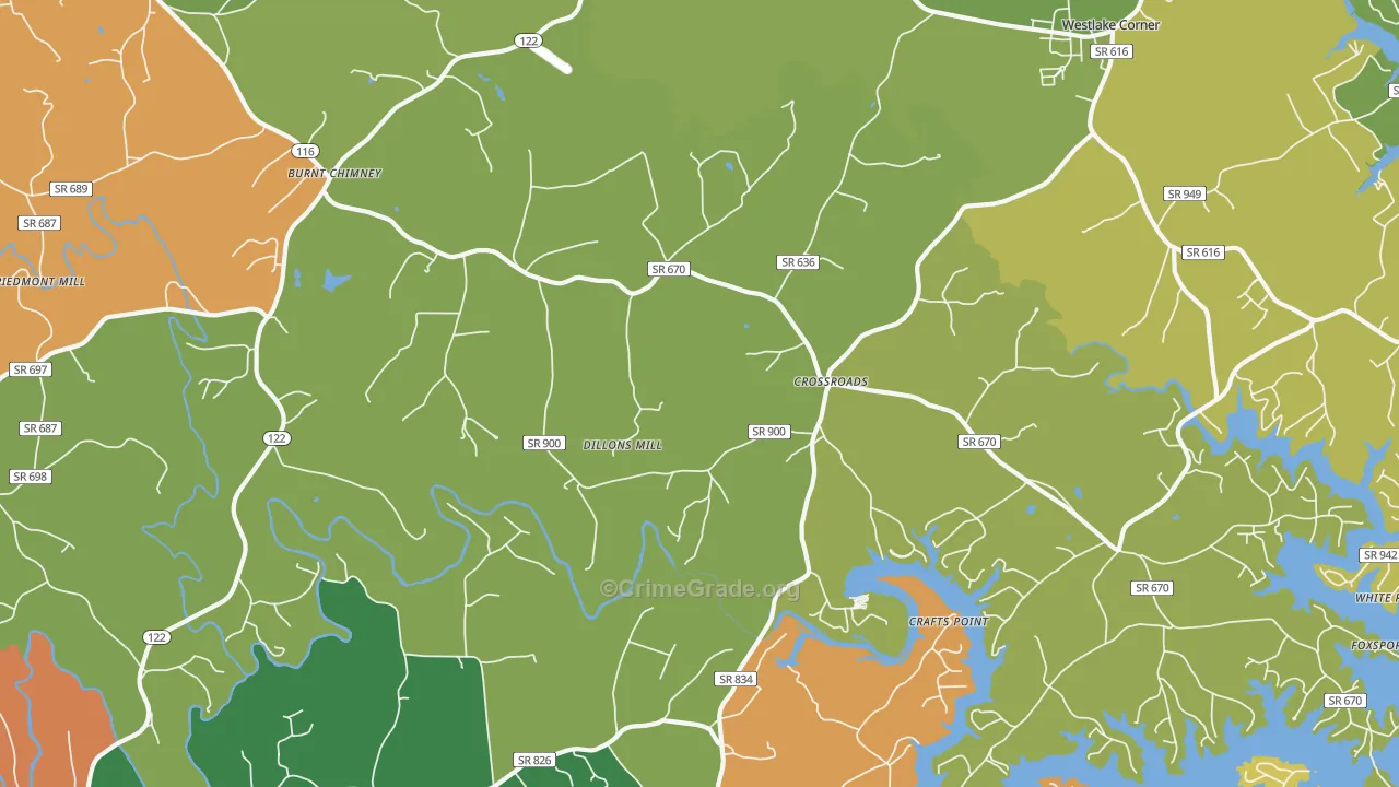 Red Valley, VA Map of Assault Rates