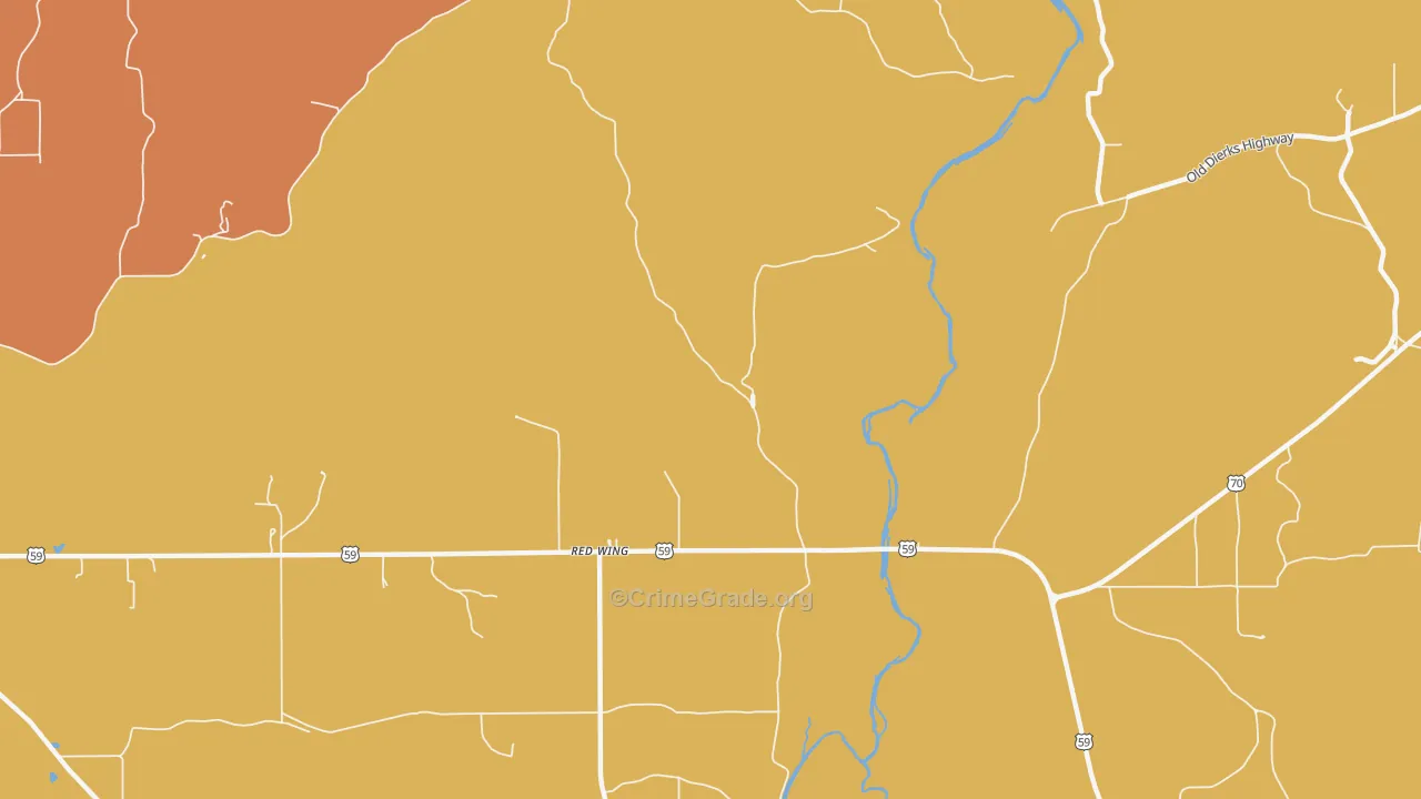 Red Wing, AR Map of Assault Rates