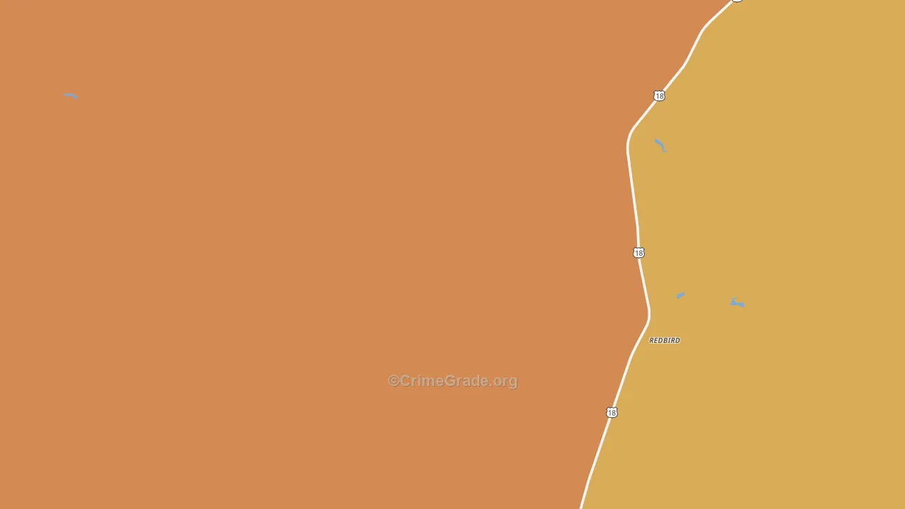 Redbird, WY Map of Assault Rates